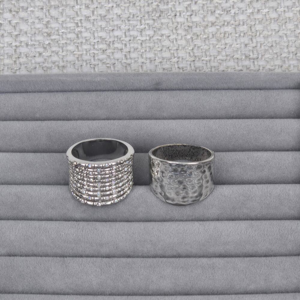 Lot of 2 Premier Design Silver Rings Size 10 and Size 11